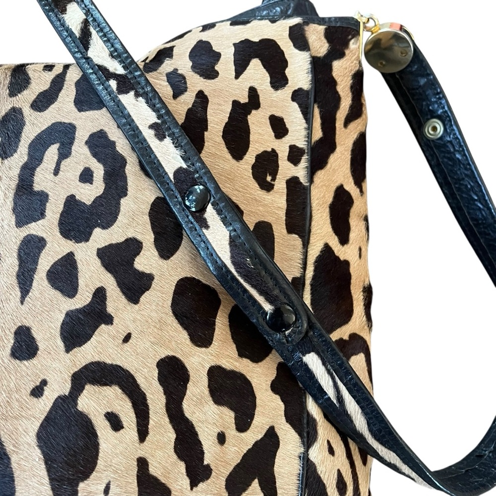 Leopard Print Shoulder Bag with Black Trim - Picture 5 of 13
